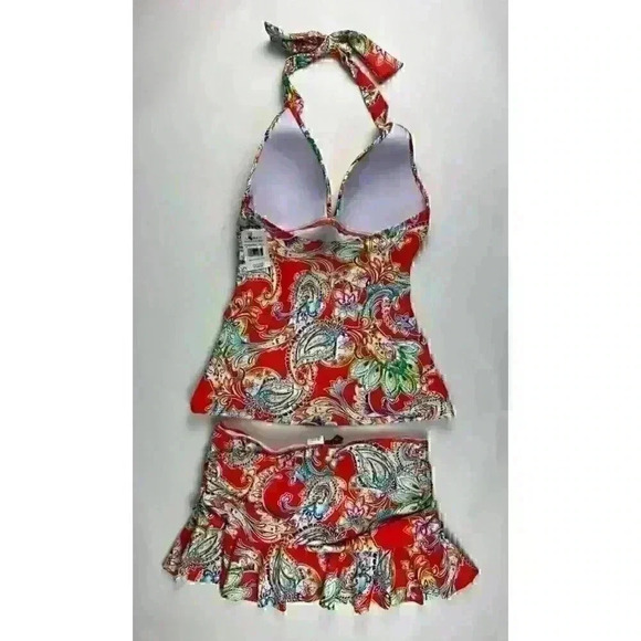 NEW! Lauren Ralph Lauren Women's 6 Paisley Halter Tankini Top & Bottom NWT $149 - Picture 3 of 4